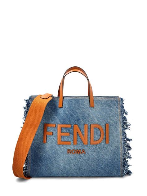 fendi tote.|fendi denim tote.